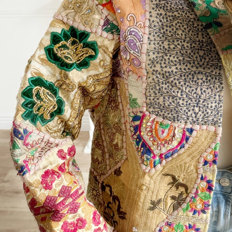 EDITION LIMITÉE ** VESTE BRODERIE MADE IN INDIA GOLD