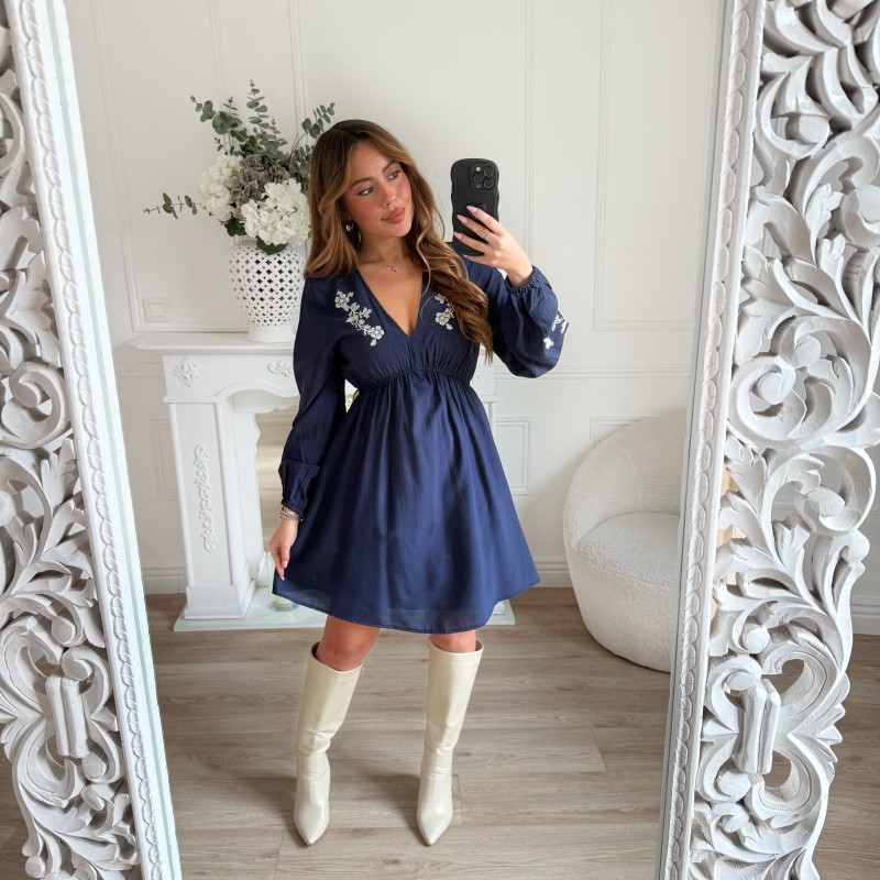 ROBE MARINE BRODERIE BEIGE