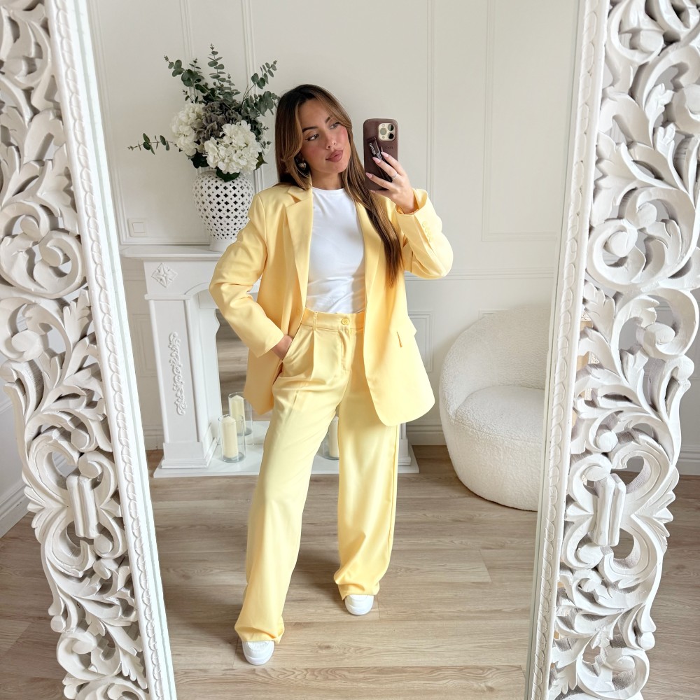 BLAZER MI LONG JAUNE PASTEL