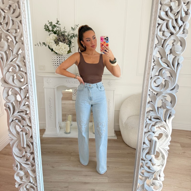 JEAN INSPIRATION BRODERIE NUDE