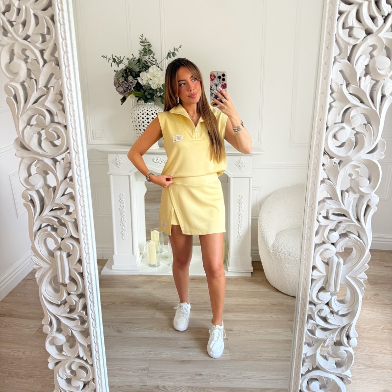 JUPE SHORT JAUNE BEURRE JUPE SHORT JAUNE BEURRE