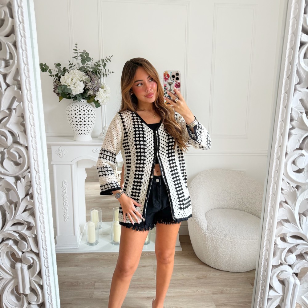 SHORT EN JEAN BLACK FRANGES SHORT EN JEAN BLACK FRANGES