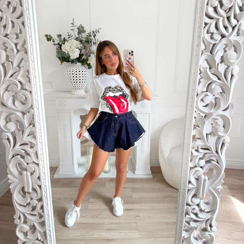 SHORT EN JEAN PEPLUM BRUT