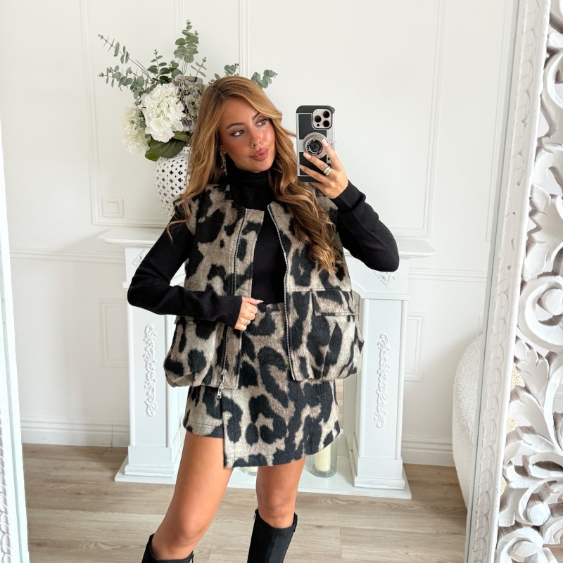 JUPE SHORT LEOPARD