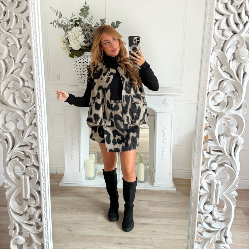 JUPE SHORT LEOPARD
