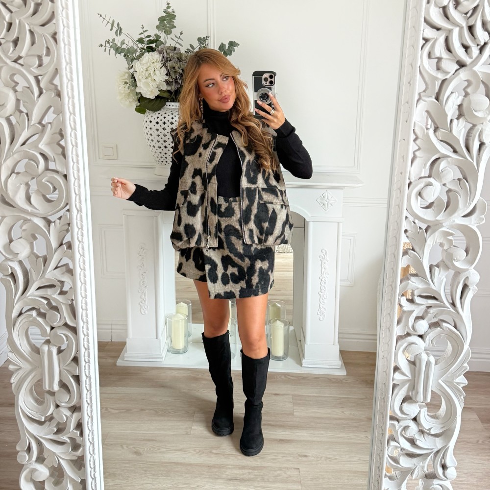 JUPE SHORT LEOPARD JUPE SHORT LEOPARD