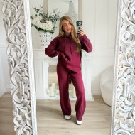 ENSEMBLE SPORTSWEAR EN MAILLE TORSADÉE BURGUNDY
