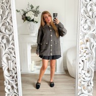 GILET OFFICIER TAUPE BOUTONS GOLD