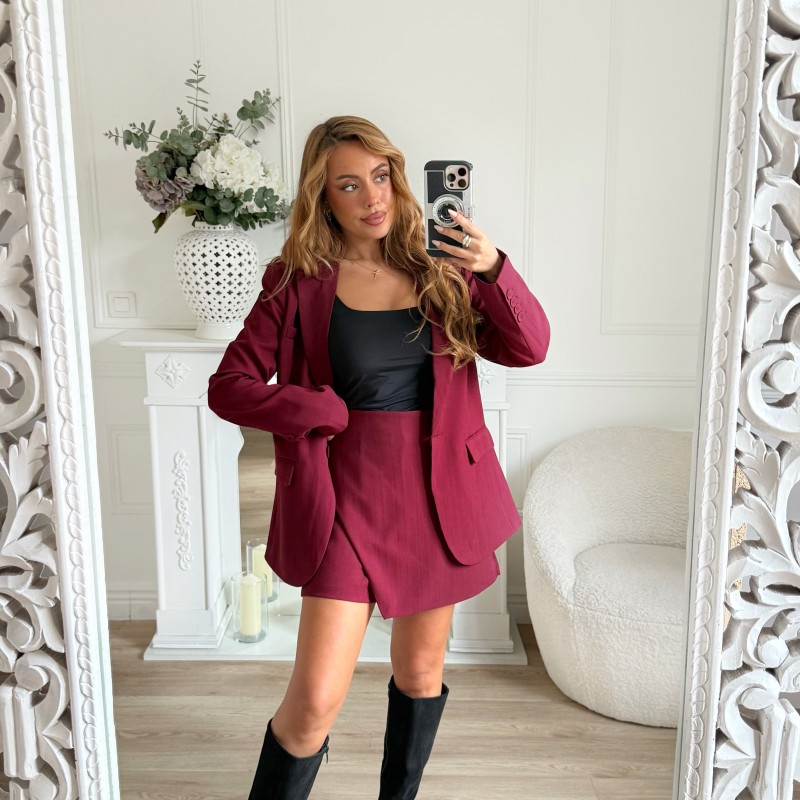 JUPE SHORT BURGUNDY JUPE SHORT BURGUNDY