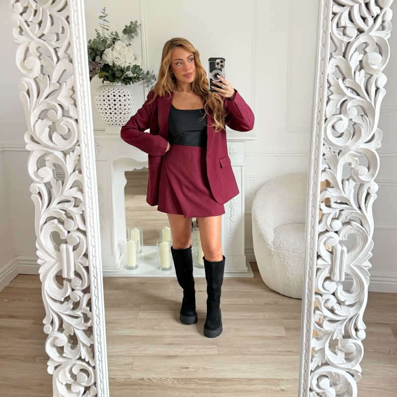 JUPE SHORT BURGUNDY JUPE SHORT BURGUNDY