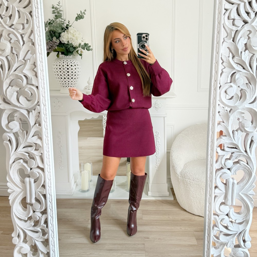 BOTTES SIMILI CUIR BURGUNDY