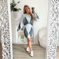 ENSEMBLE JUPE ET PULL QUADRILLAGE