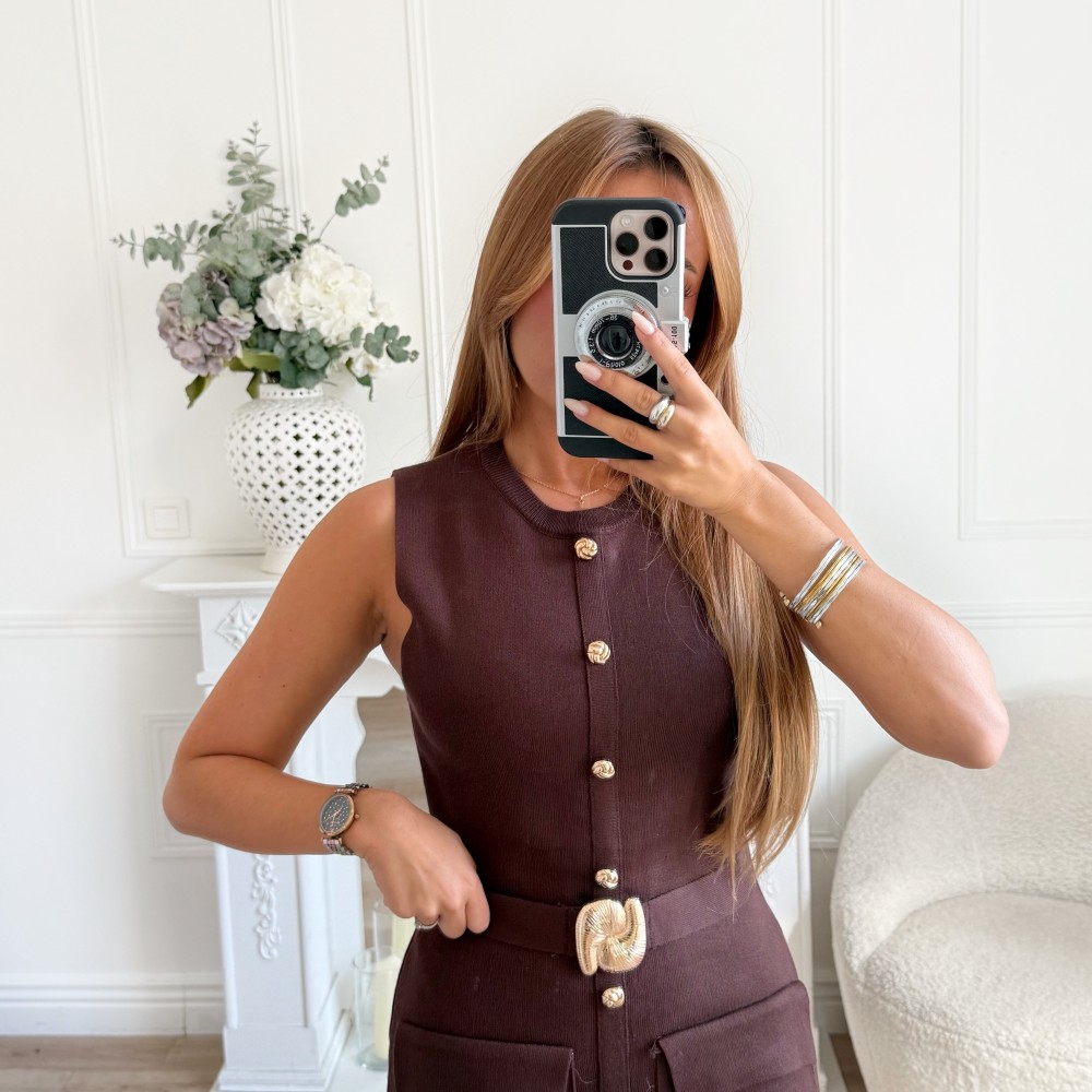 ROBE CHOCO EN MAILLE AVEC CEINTURE