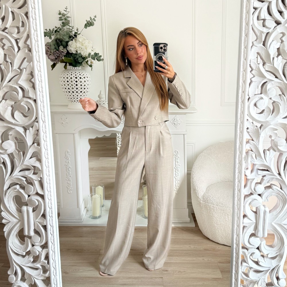 BLAZER TAUPE CHINÉ