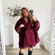 MAXI PONCHO MOUMOUTE BURGUNDY MAXI PONCHO MOUMOUTE BURGUNDY