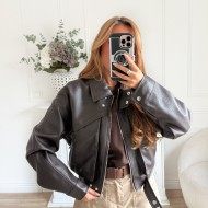 BOMBERS CUIR GRAINÉ CHOCO