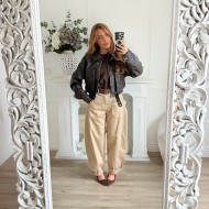 BOMBERS CUIR GRAINÉ CHOCO