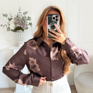CHEMISE FLEURIE CHOCO NUDE