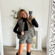 VESTE SANS MANCHE LEOPARD