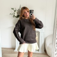 PULL MANCHES SEQUINS