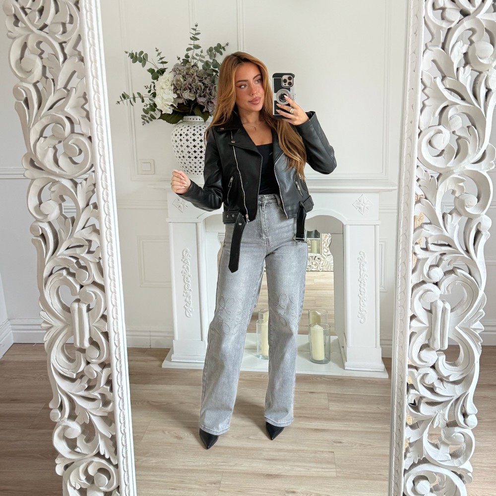 JEAN COUPE DROITE LOGO