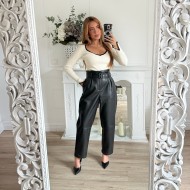 TOP COTELÉ MAILLE CRÊME