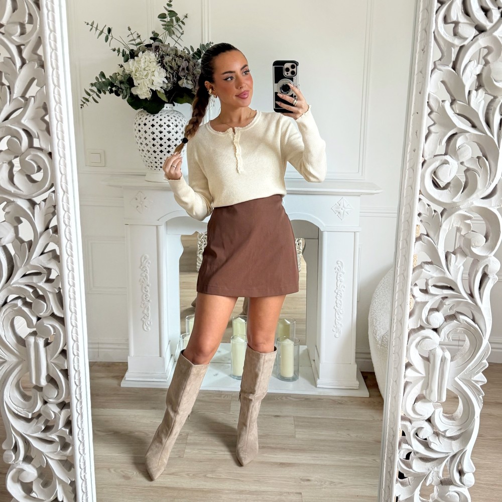 JUPE SHORT CHOCO