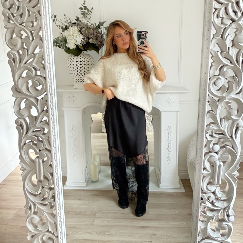 JUPE BLACK DENTELLE LAURE