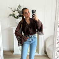 BLOUSE VOLANT CHOCO ELEA