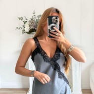 ROBE BRODERIE GRISE CAROLINE