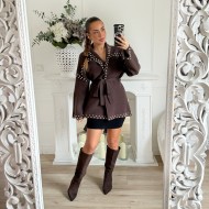 GILET CLOUTÉ CHOCO NORA