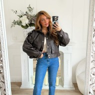 BOMBERS CHOCO SIMILI CUIR CHOCO AUDREY