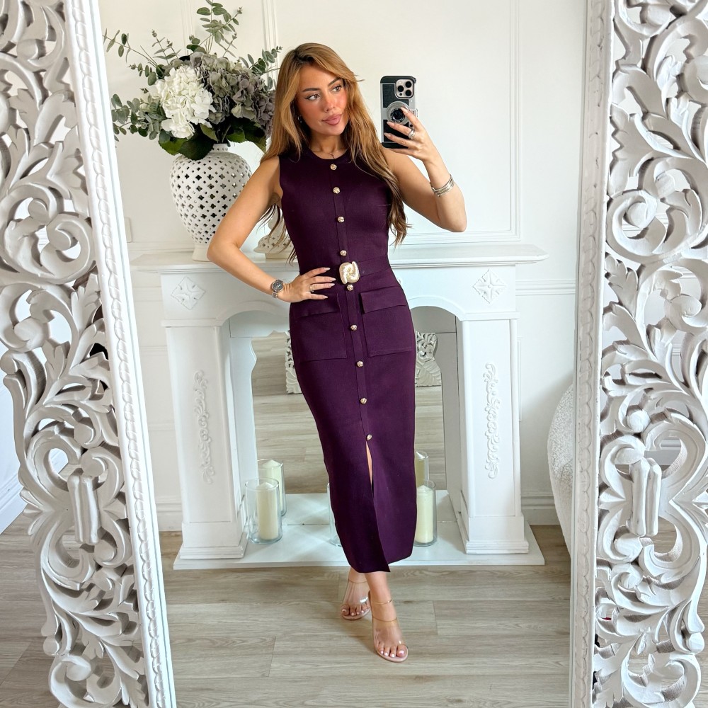 ROBE CEINTURE PRUNE MIA