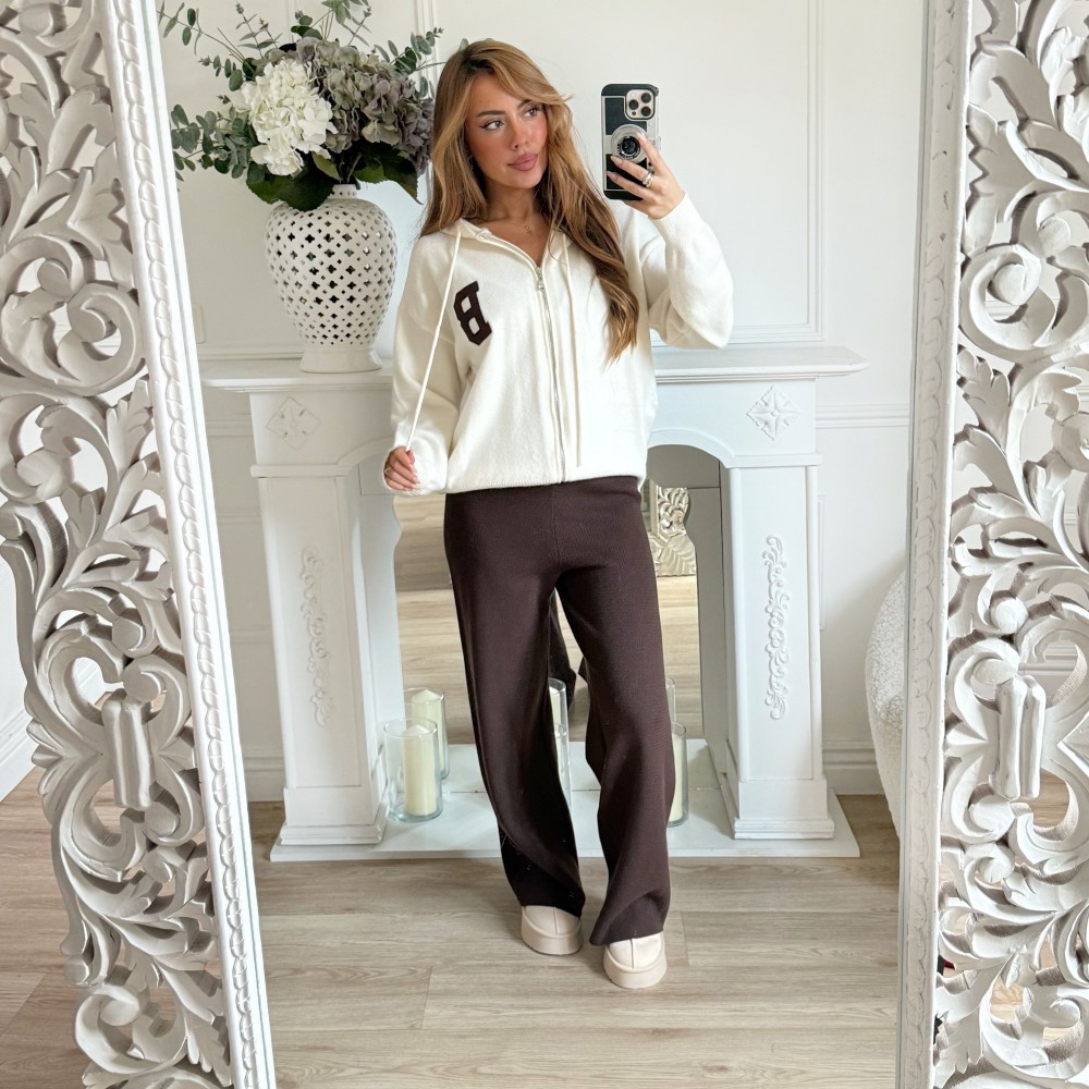 GILET SWEAT FERMETURE BEIGE FLORA