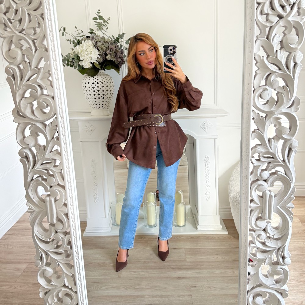 CHEMISE SUEDINE AVEC CEINTURE RANIA