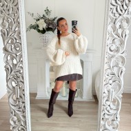 MAXI PULL DOUDOU BLANC CASSÉ