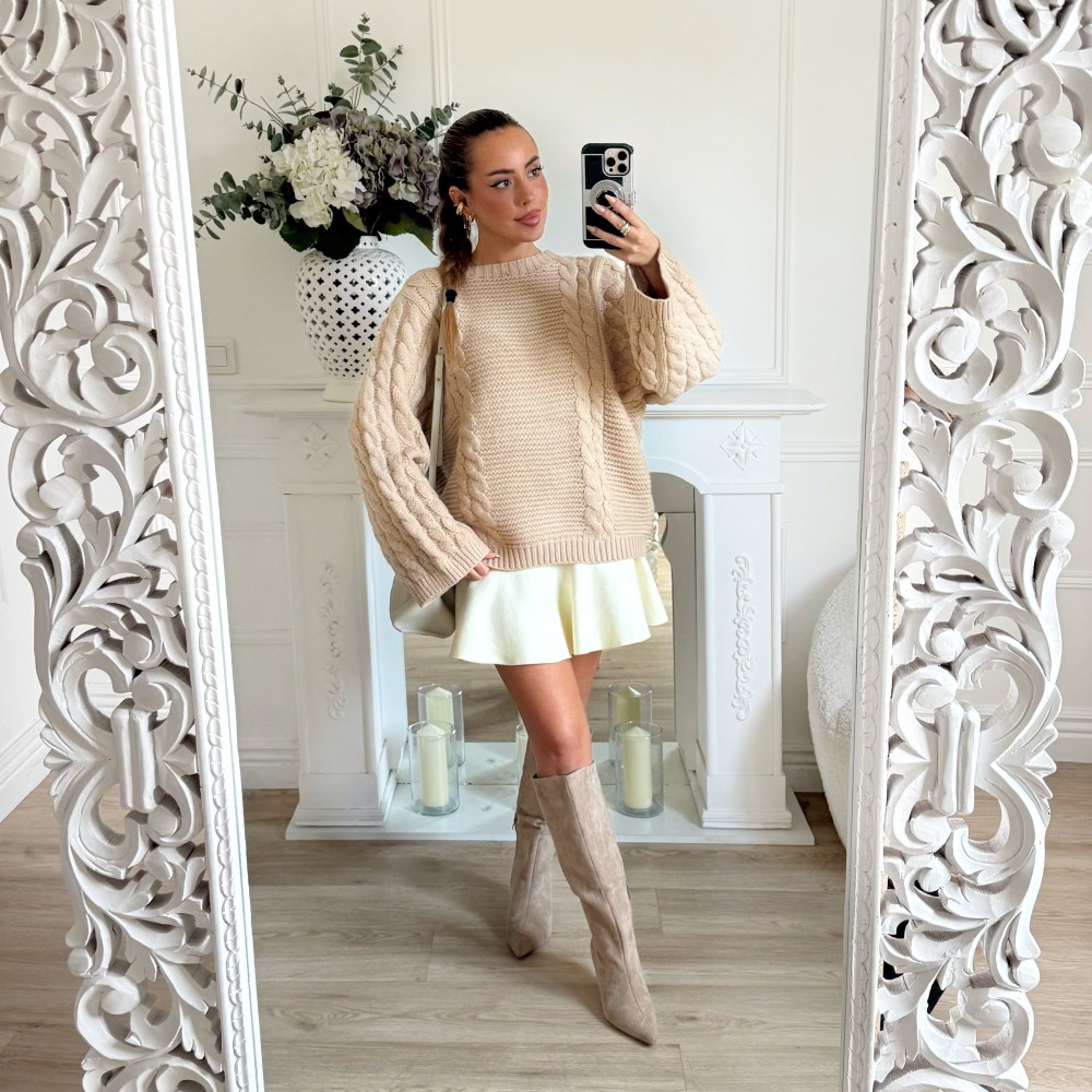 MAXI PULL TORSADÉ CAMEL