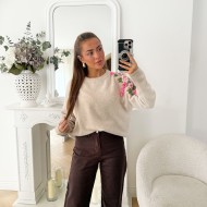 PULL FLEURS EN RELIEF KIARA