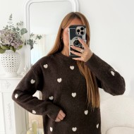 ROBE PULL CHOCO COEURS NORAH