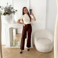 JEAN WIDE LEG CHOCO COEURS AURÉLIE