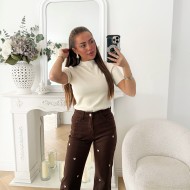 JEAN WIDE LEG CHOCO COEURS AURÉLIE