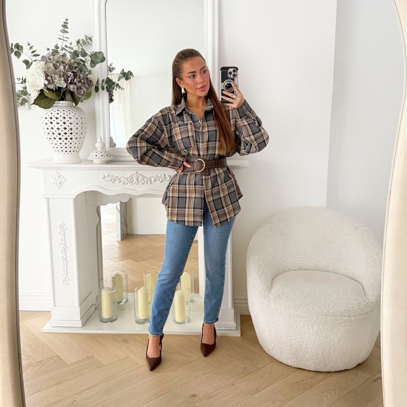 CHEMISE CARREAUX AVEC CEINTURE CANDICE