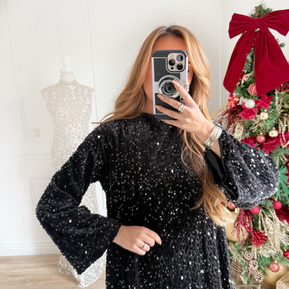 ROBE BLACK NOEUDS DANS LE DOS SONIA