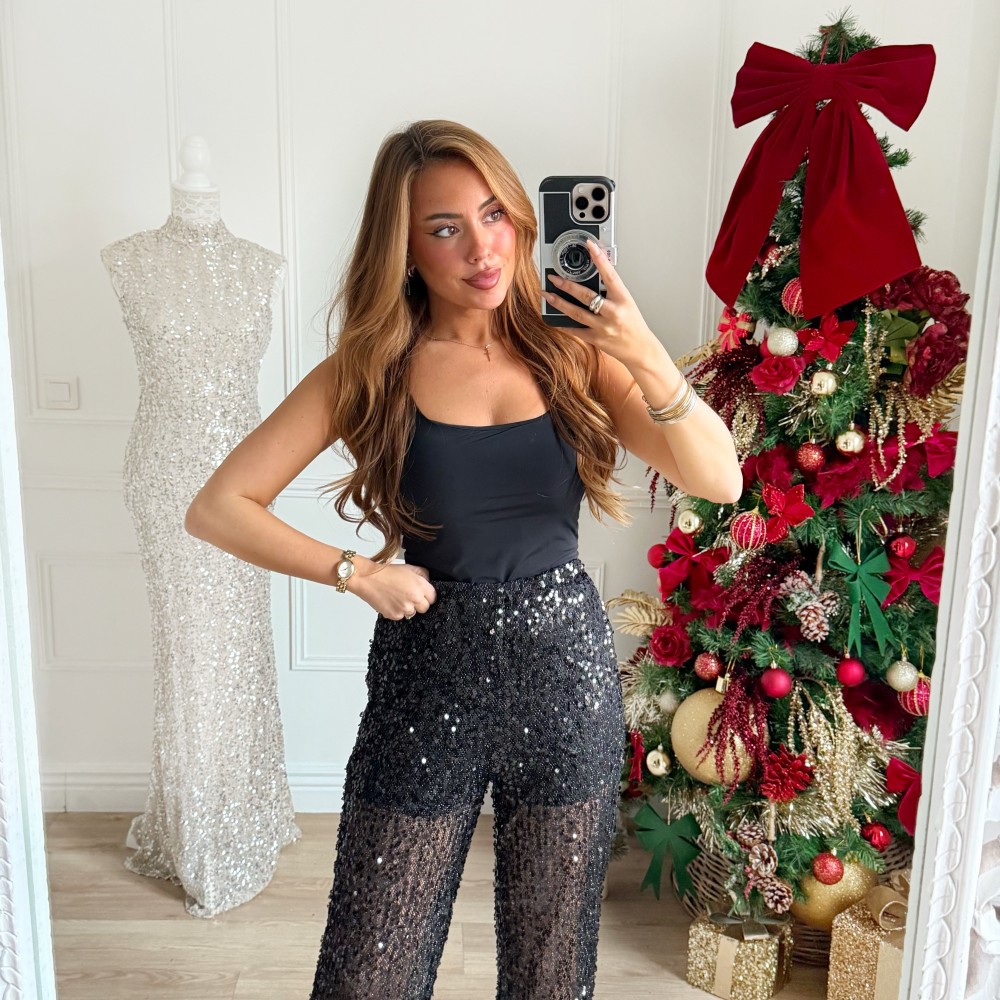 TOP A COQUES LYCRA NOIR