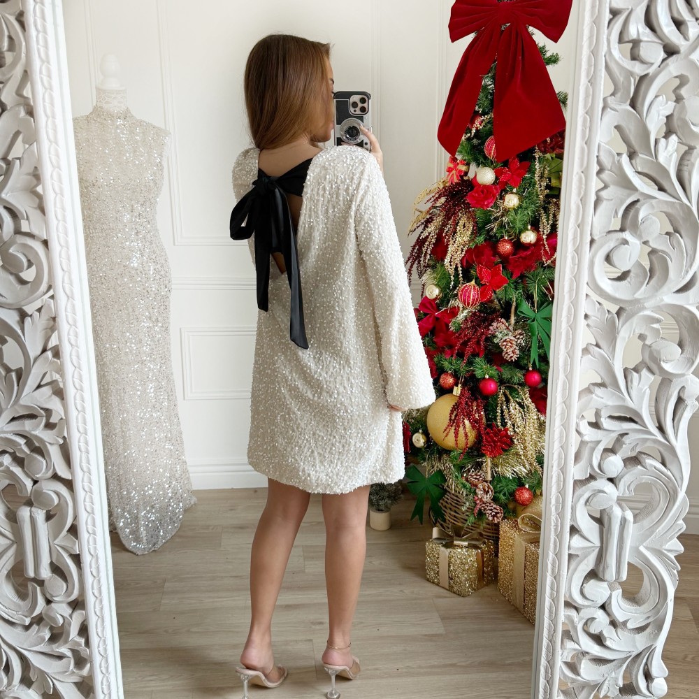 ROBE NOEUDS DANS LE DOS BEIGE SONIA