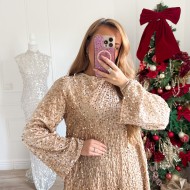 ROBE NOEUDS DANS LE DOS DORÉE SONIA