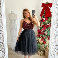 DÉBARDEUR  SEQUINS BORDEAUX ASHLEY