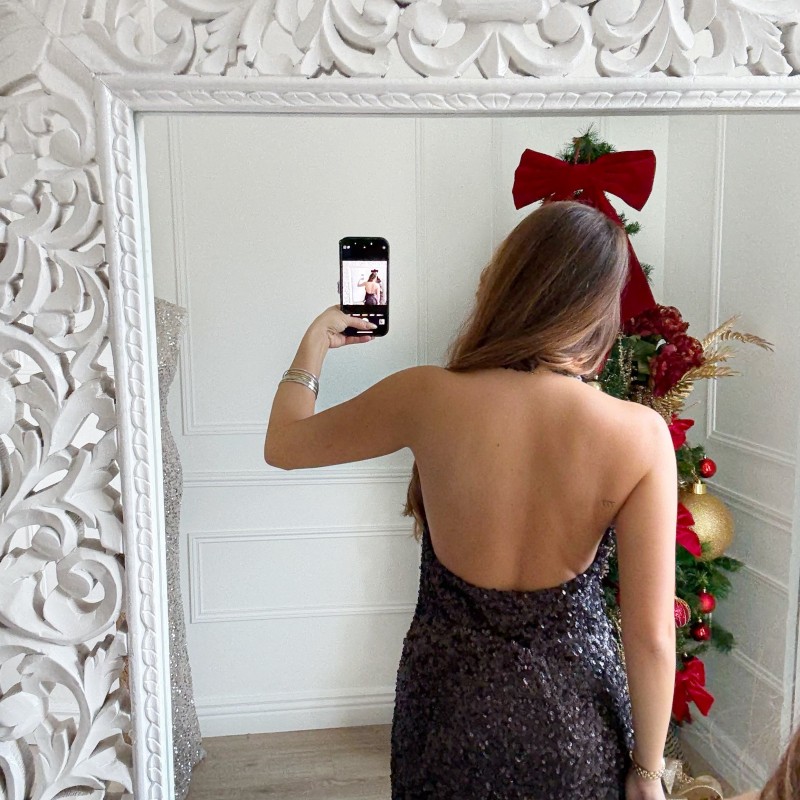 ROBE SEQUINS DOS NU CHOCOLAT