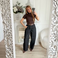 PANTALON BARREL BLACK AVEC CEINTURE
