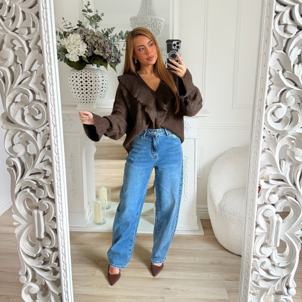 JEAN MOM FIT BRUT COUPE BALLON